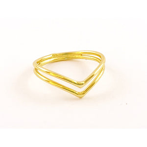 Double V Gold Ring