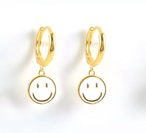 Smiley White Earrings