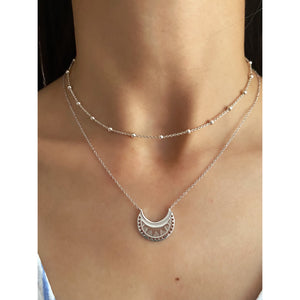 Silver Choker Ball Necklace