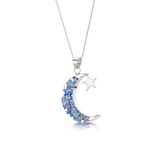 Moon Forget Me-Not Pendant